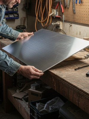 magnetisches Edelstahlblech wird gehalten